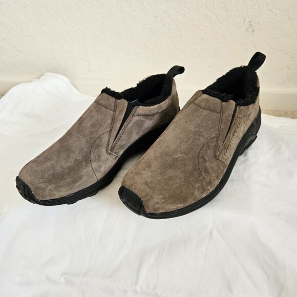 Merrell Jungle Moc Suede Slip-On Shoes Fleece Lined Tan main image 13